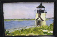 Painting of lighthouse on Brant Point in Nantucker